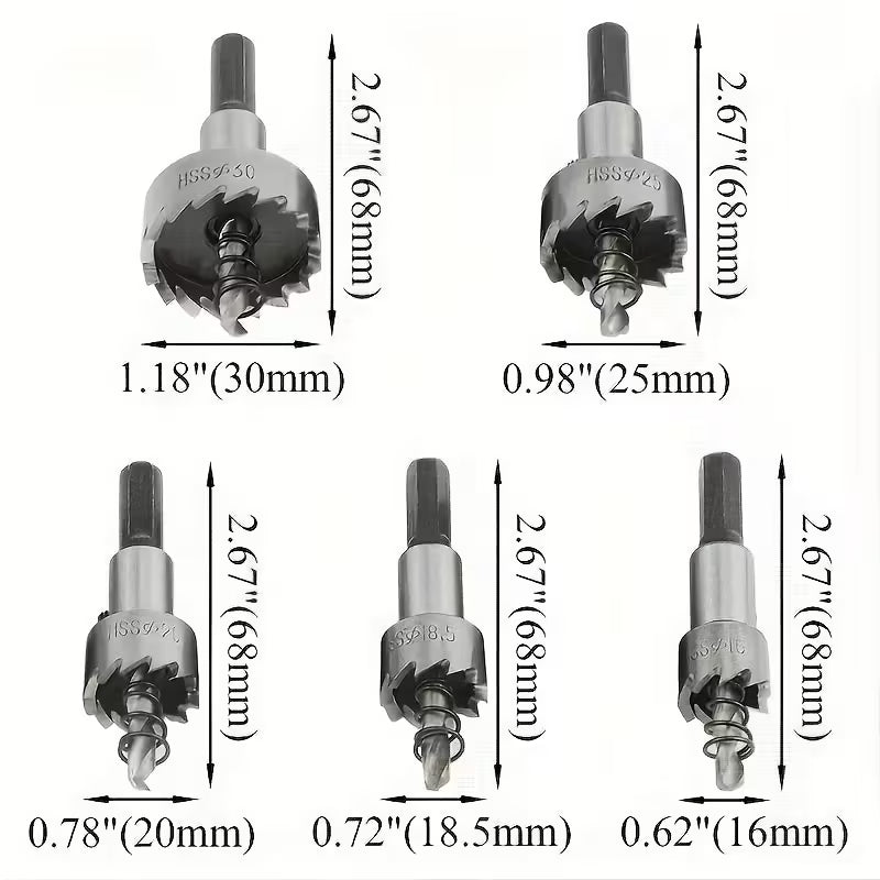 Durable 5-Piece Hole Saw Set – Multifunctional Hole-Enlarging Drill Bit Combo Tool Gift Set