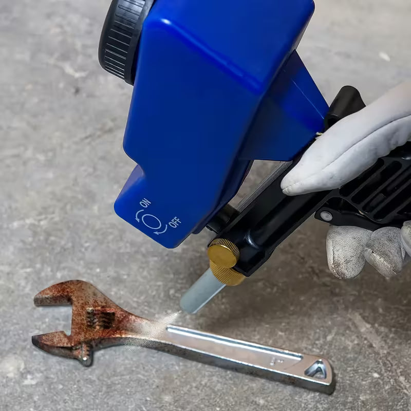 Black Portable Pneumatic Sandblaster Gun, Adjustable Sand Flow Rust Remover Tool For Garage, Metal Workshop & Car Chassis Refurbishment