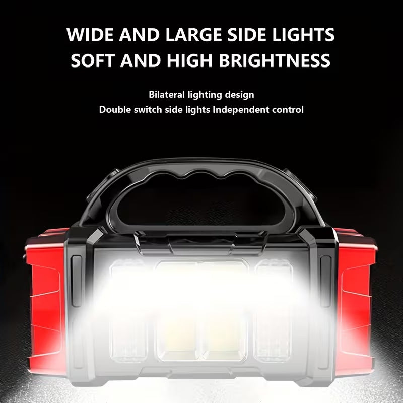 Heavy Duty Rechargeable LED Searchlight with Power Bank & COB Side Lights