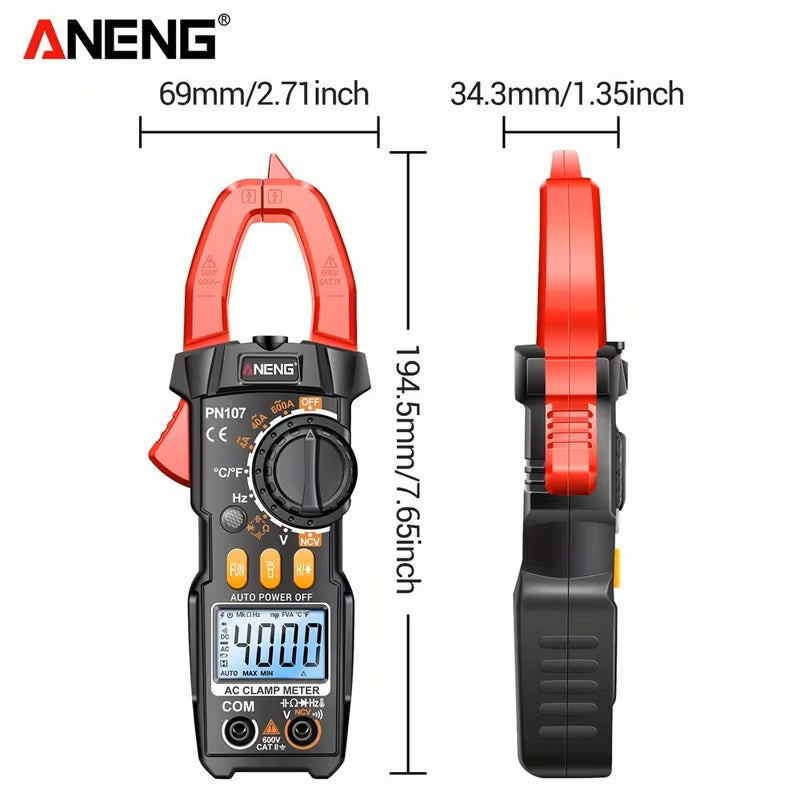 4000‑Count Digital Clamp Multimeter Kit, Portable Non‑Contact Voltage Test Electrician Tool Set