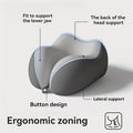 Ergonomic Memory Foam Travel Neck Pillow – Compact Roll-Up Design with Storage Box, Washable Cover & 360° Head Support