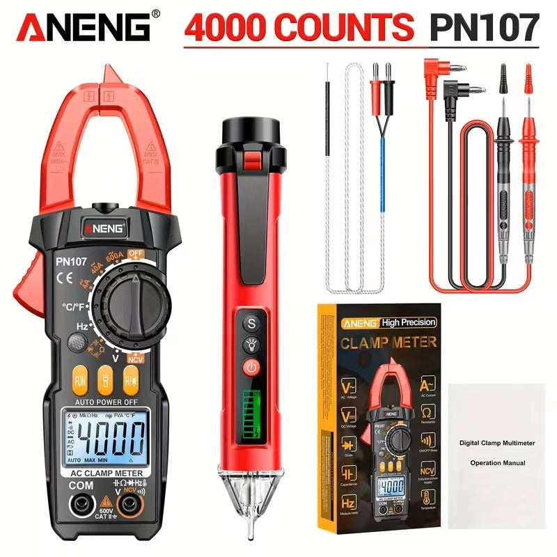 4000‑Count Digital Clamp Multimeter Kit, Portable Non‑Contact Voltage Test Electrician Tool Set