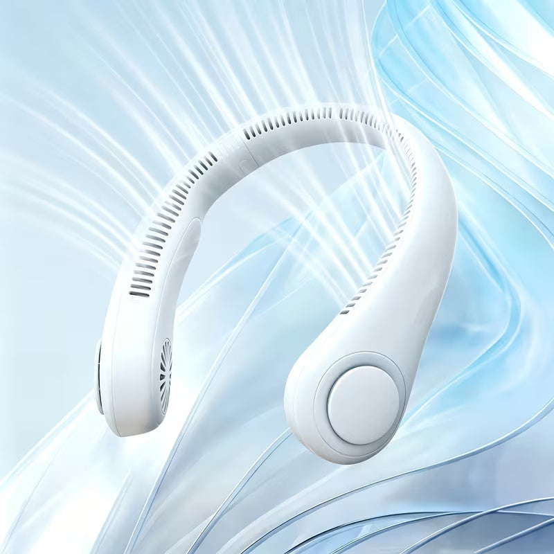 Portable Bladeless Neck Fan – USB Rechargeable 3-Speed Hands-Free Personal Cooler for Hot Weather, Travel & Outdoor Work