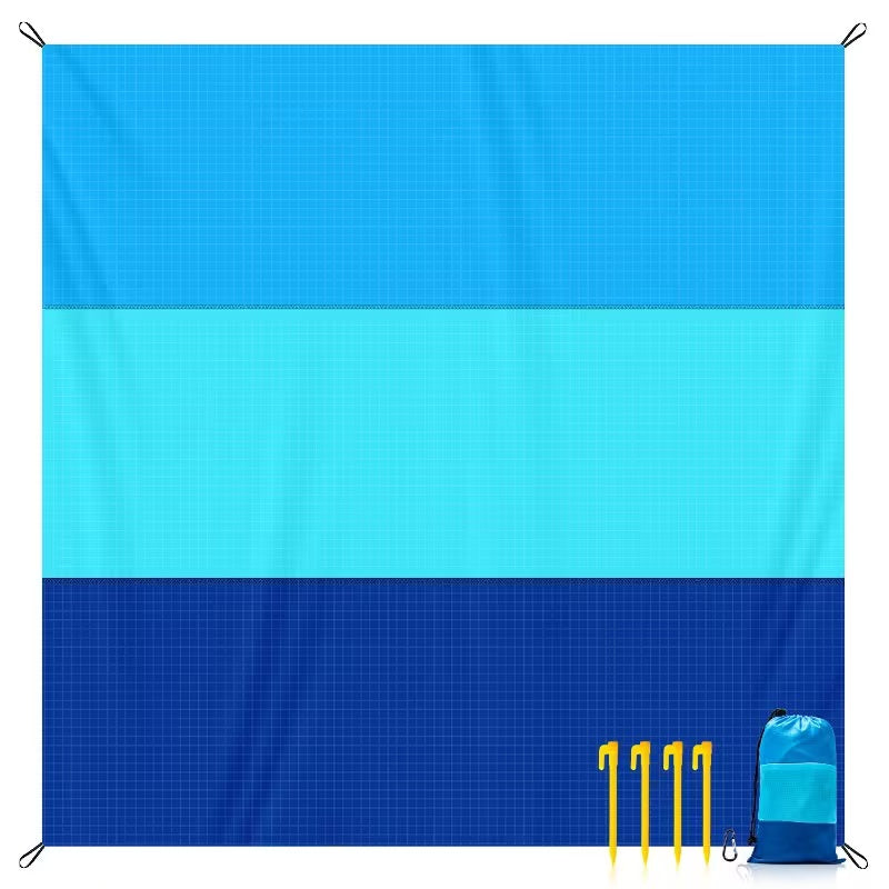 Extra Large Sandproof Beach Blanket – Windproof Outdoor Picnic Mat with 4 Stakes & Carry Bag