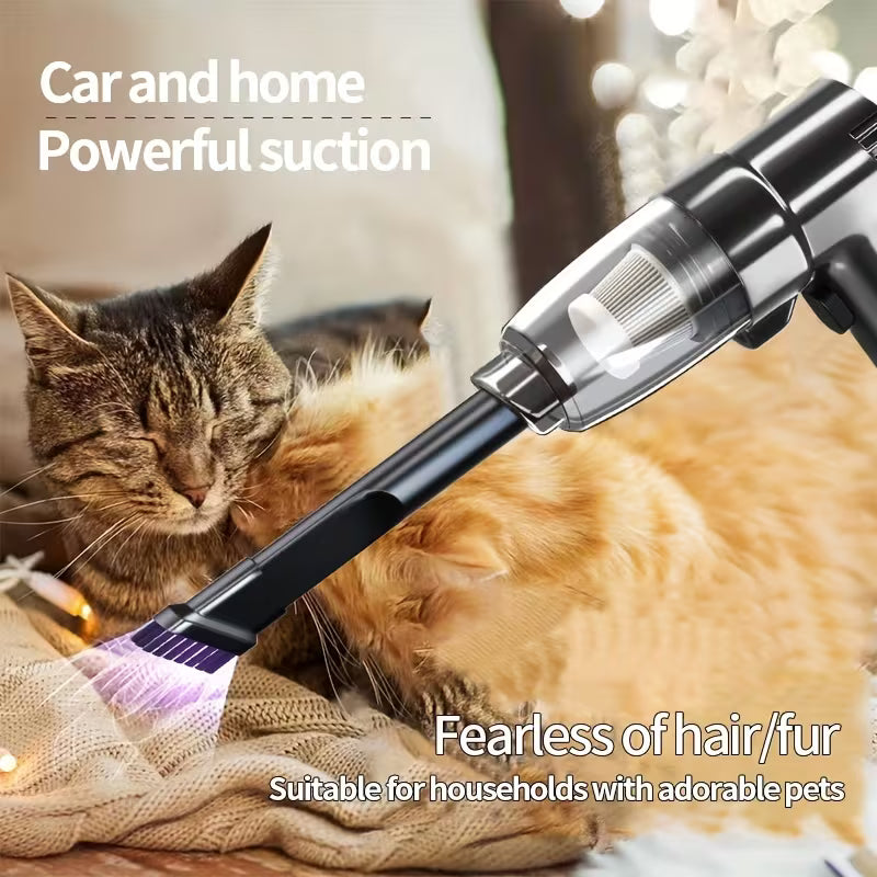 Cordless Handheld Car Vacuum Cleaner, 2 in 1 Suction & Blow Type-C Rechargeable Portable Mini Vacuum for Car Home Dust Sand Cleaning