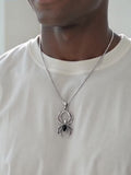 Fashion Gothic Spider Pendant Necklace for Men, Punk Necklace for Daily Wear & Halloween Decoration