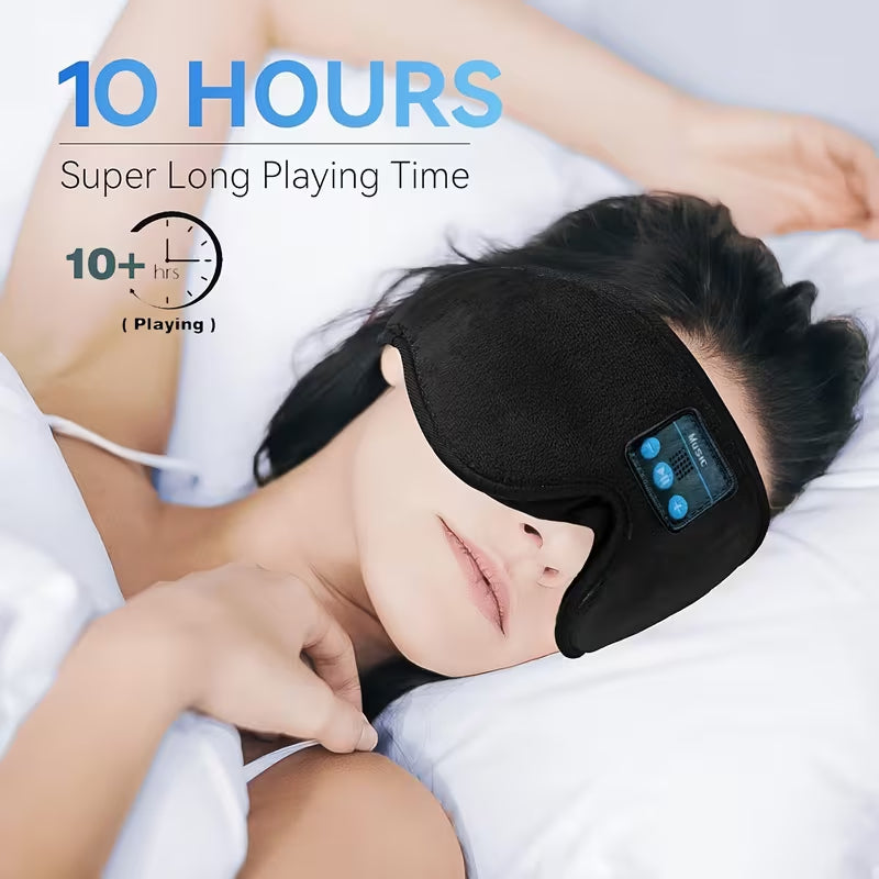 Music Sleep Eye Mask for Men & Women, Contoured Hollow Blackout Eye Mask, Travel & Nap Sleeping Aid