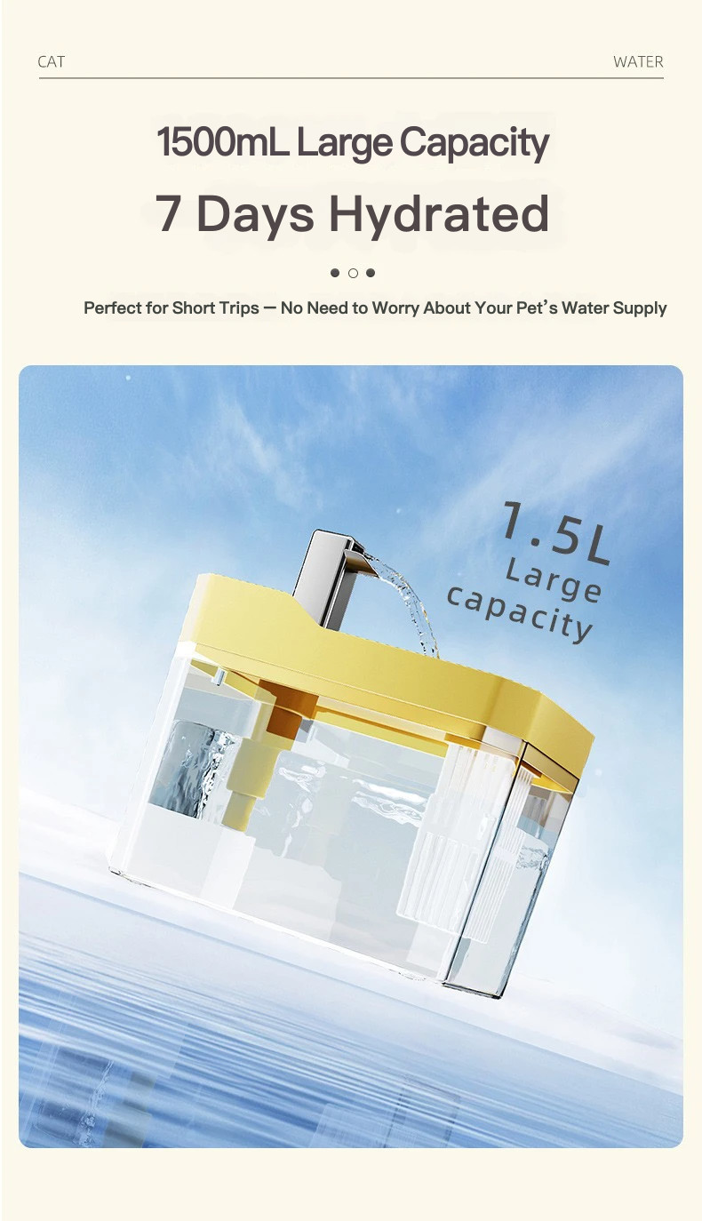 Pet Smart Drinking Fountain Fully Automatic Recirculating Cat & Dog Water Dispenser