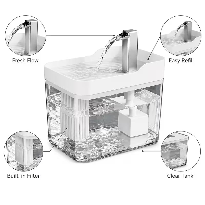 Pet Smart Drinking Fountain Fully Automatic Recirculating Cat & Dog Water Dispenser