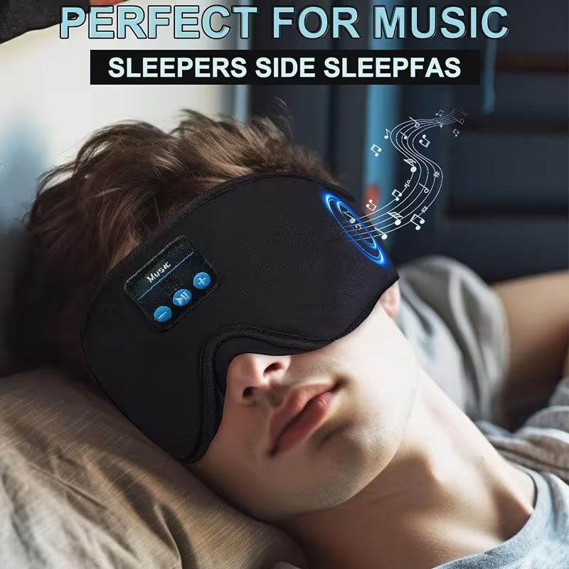 Music Sleep Eye Mask for Men & Women, Contoured Hollow Blackout Eye Mask, Travel & Nap Sleeping Aid