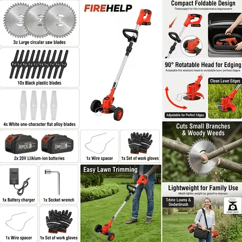 Dual‑Battery Cordless Electric Weeder