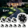 8Pcs Outdoor Solar Ground Lights, Auto On & Off, Easy Installation, Heat & Freeze Resistant, In-ground / Portable Path Lighting for Villa Garden, Pond & Driveway, No Remote & Timer
