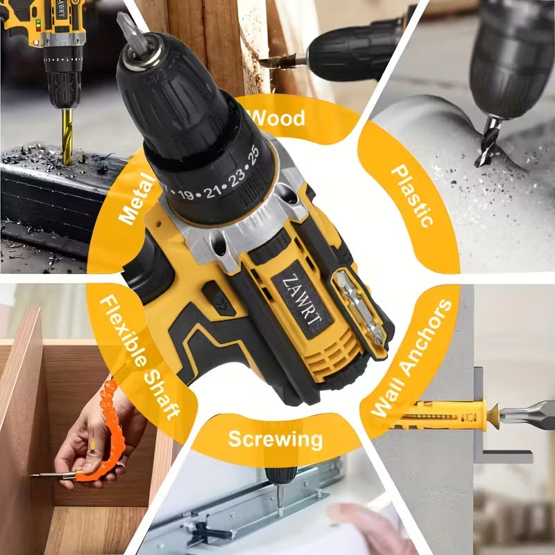 21V Cordless Impact Drill & Screwdriver Kit
