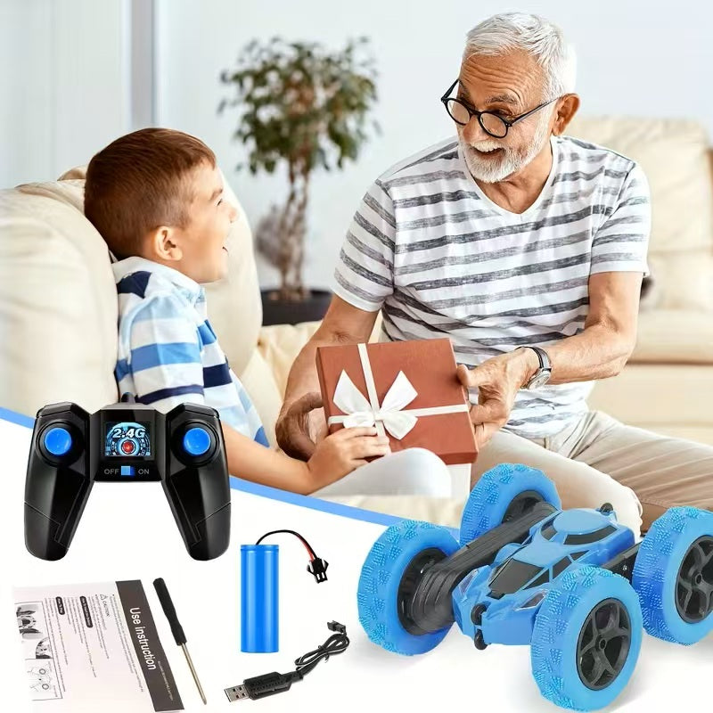 Double-Sided Remote-Controlled Stunt Tumble Car