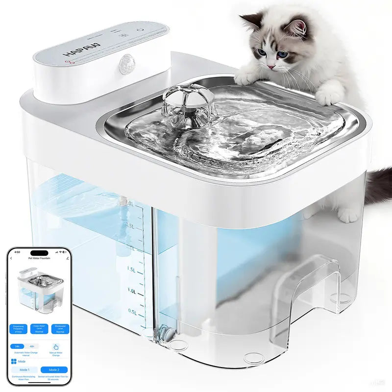 3L Smart Cat Water Fountain | Automatic Clean/Wastewater Separation & Wireless Pump
