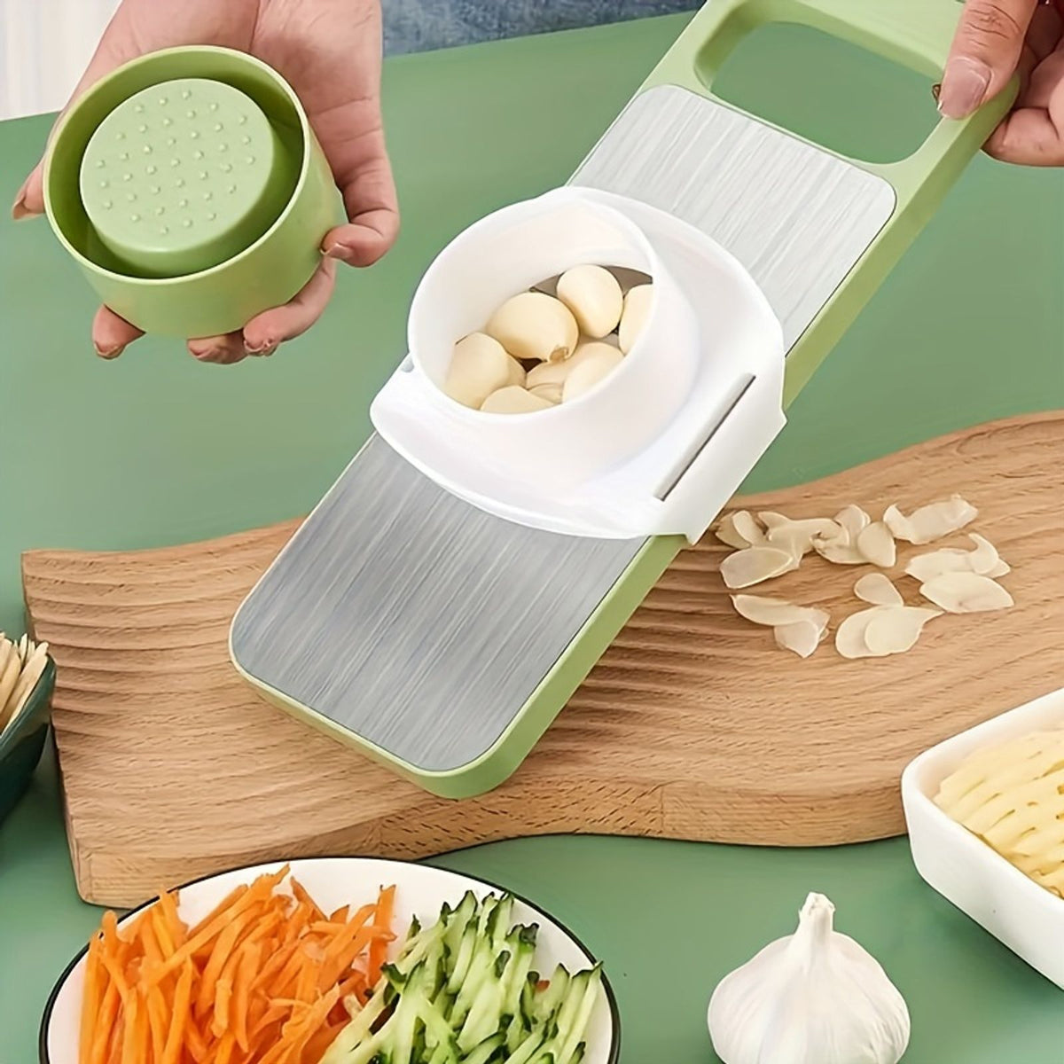 7pcs stainless steel multifunctional vegetable slicer grater image 2