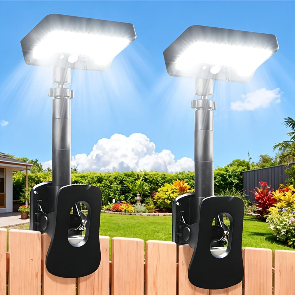 [Ultra-bright] Solar Clip-On Wall Sconce, 1pc Or 2pcs Available, 98LED, IP65, 1600LM Outdoor Solar Light, Easy Clip-On Installation, 3 Modes, Solar Lights for Chain Link Fence, Yard, Garage, Fence And Patio image 7