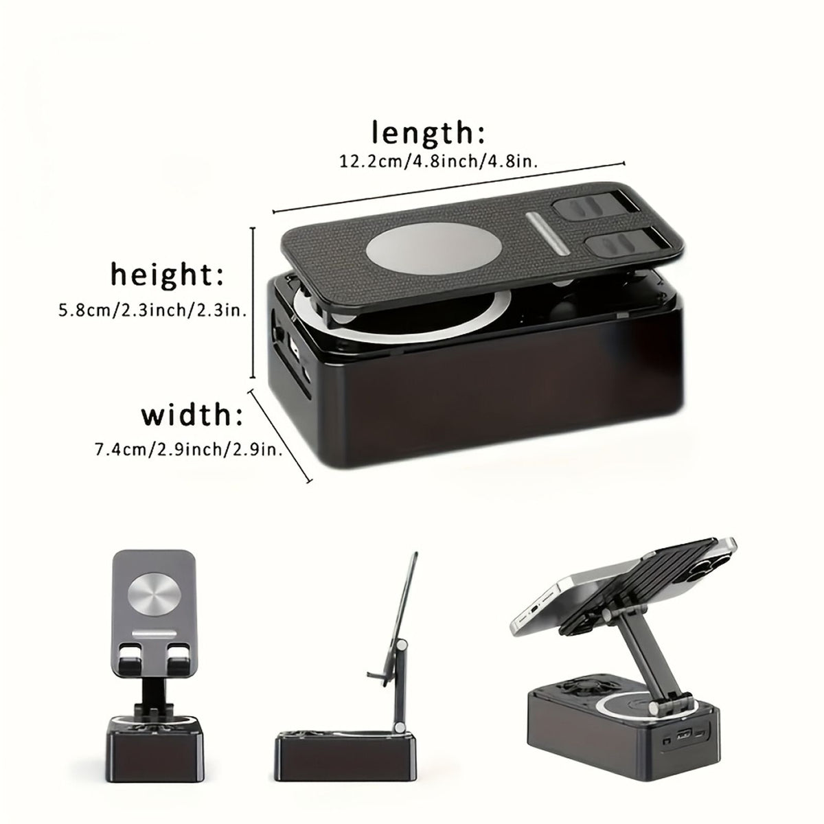 2026 New Bluetooth Speaker, Bluetooth Stand with Speaker and Emergency Charging, 360° Adjustable Foldable Magnetic Bluetooth Speaker Stand, Portable Emergency Charger, Suitable for iPhone and Android Phones, Ideal for Home, Travel, and Office Use image 8