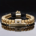 2pcs set luxury square bead adjustable size