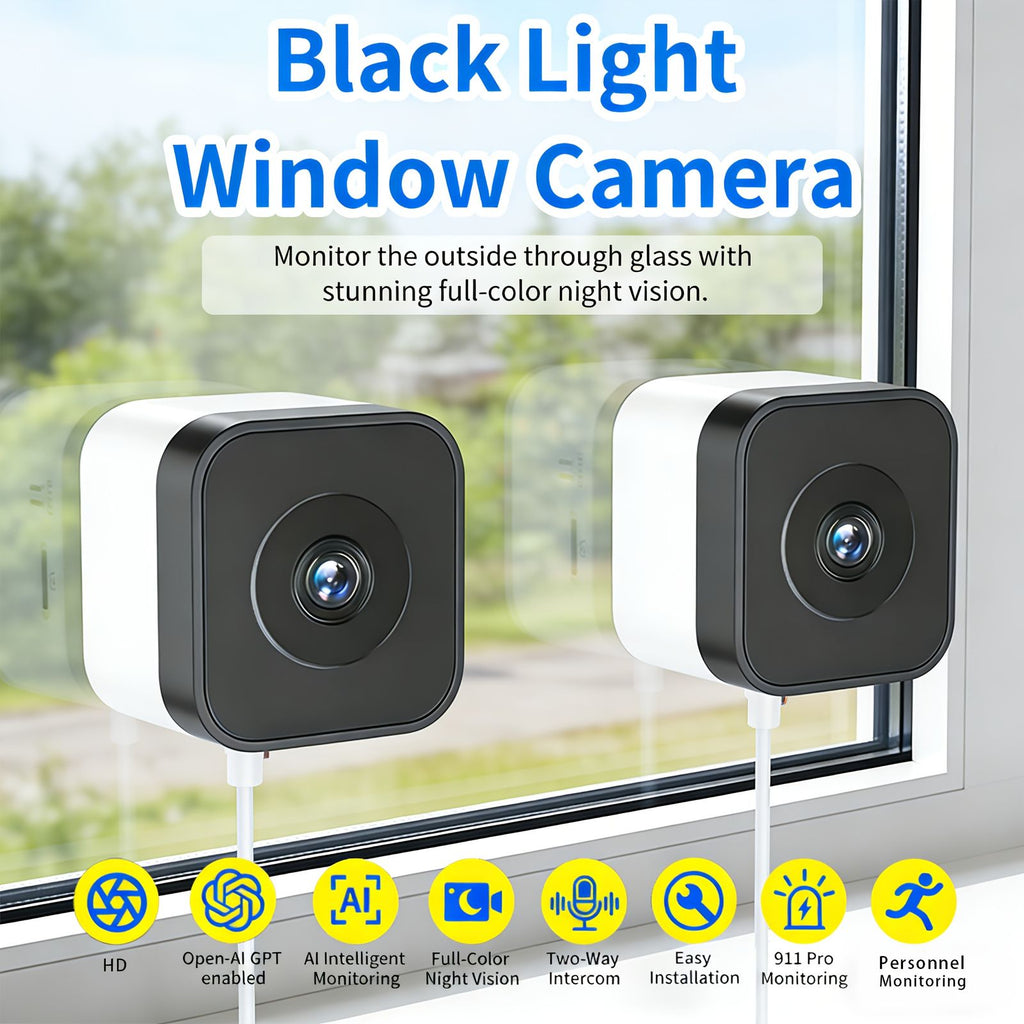 1pc/2pcs High-Definition 6MP Window Security Camera, Smart Indoor Wifi Camera, Supports 2.4Ghz/5Ghz Networks, Equipped with AI Full-Color Night Vision, Motion And Human Detection, And Supports 911 Emergency Alerts. Quick And Easy Installation image 3