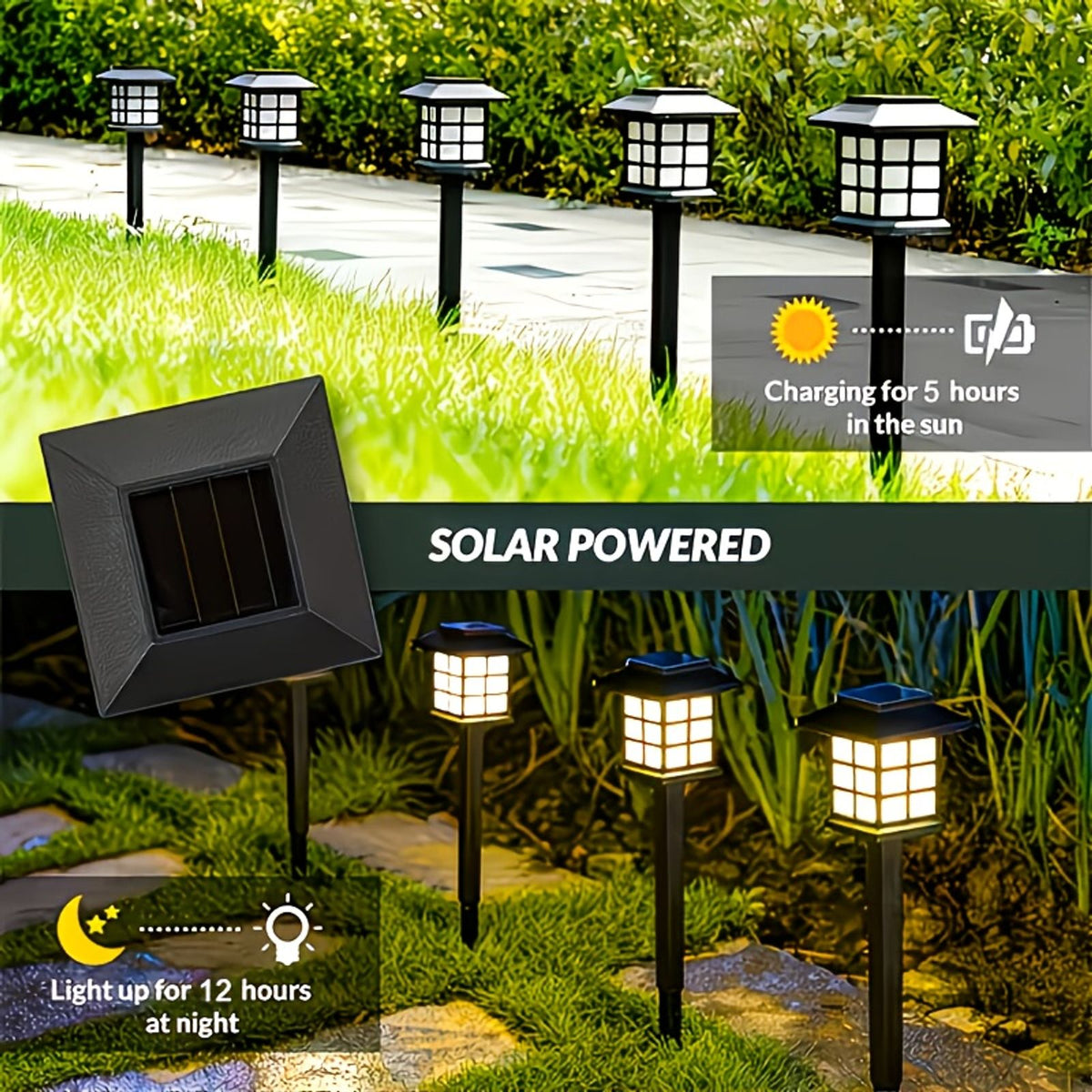 24 12 6pcs solar outdoor lights waterproof street lights led image 3