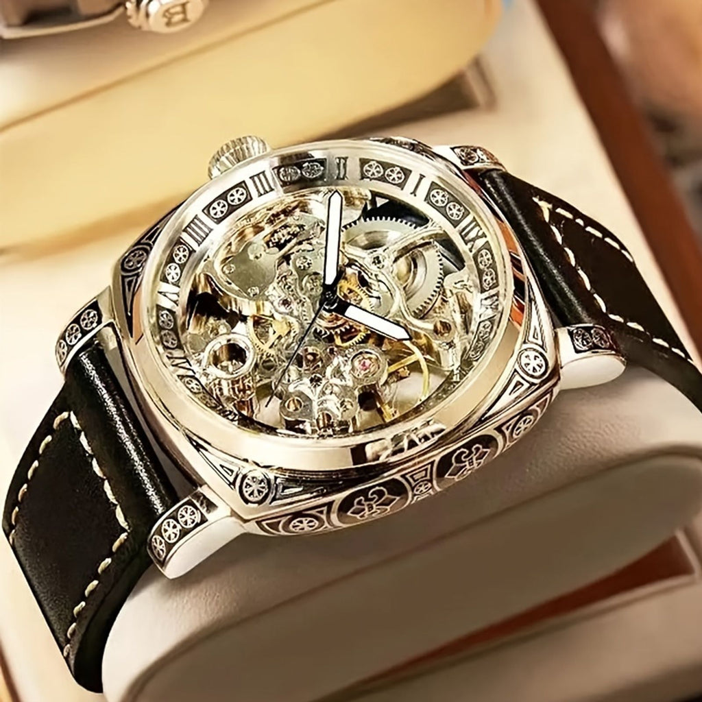 a mens fashionable trendy carved hollow carved image 9