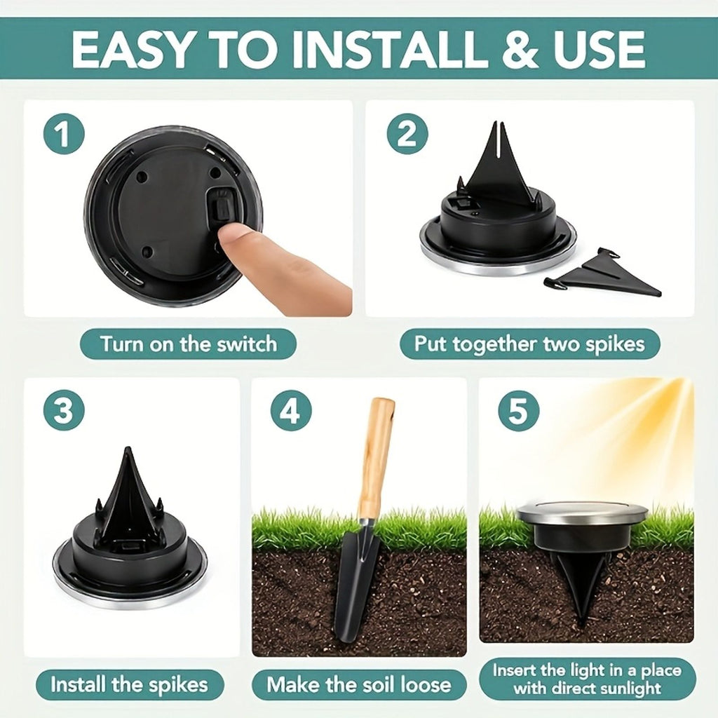 10 pack solar ground lights outdoor use ip44 image 10