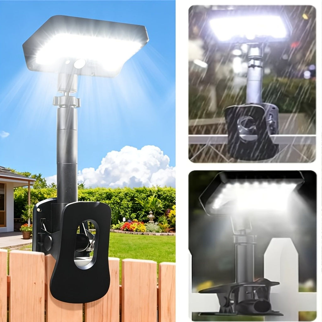 [Ultra-bright] Solar Clip-On Wall Sconce, 1pc Or 2pcs Available, 98LED, IP65, 1600LM Outdoor Solar Light, Easy Clip-On Installation, 3 Modes, Solar Lights for Chain Link Fence, Yard, Garage, Fence And Patio