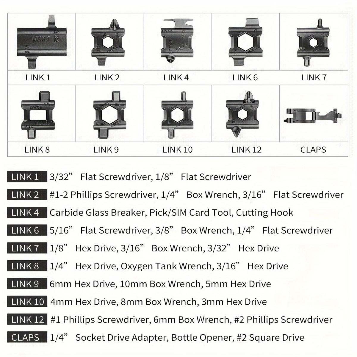 popular choice mens 29 in 1 multi tool bracelet 316 image 8