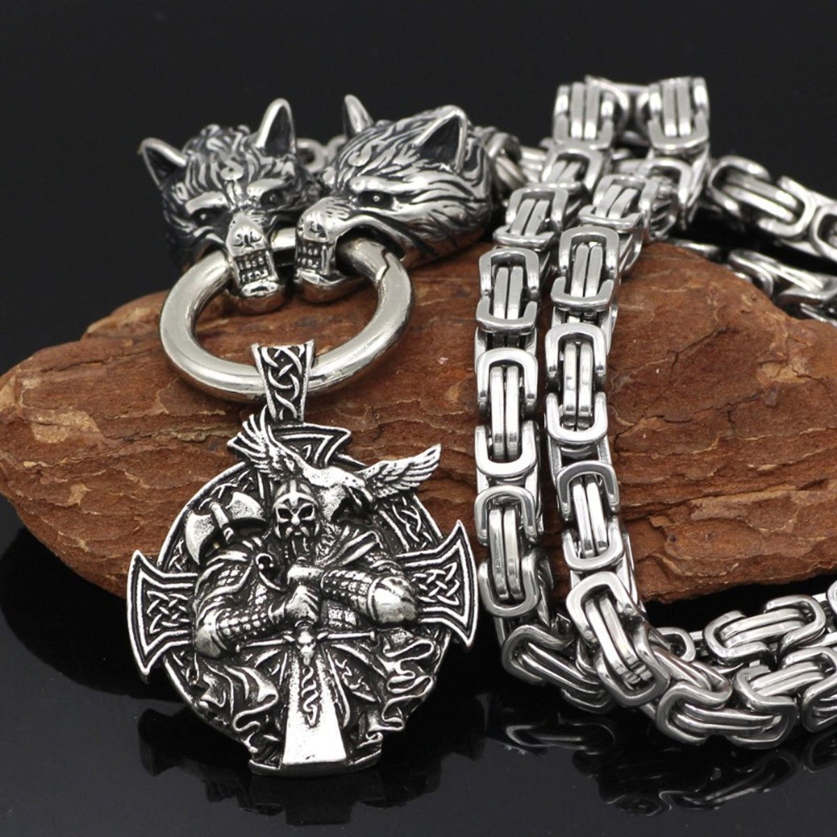 1pc mens retro stainless chain viking