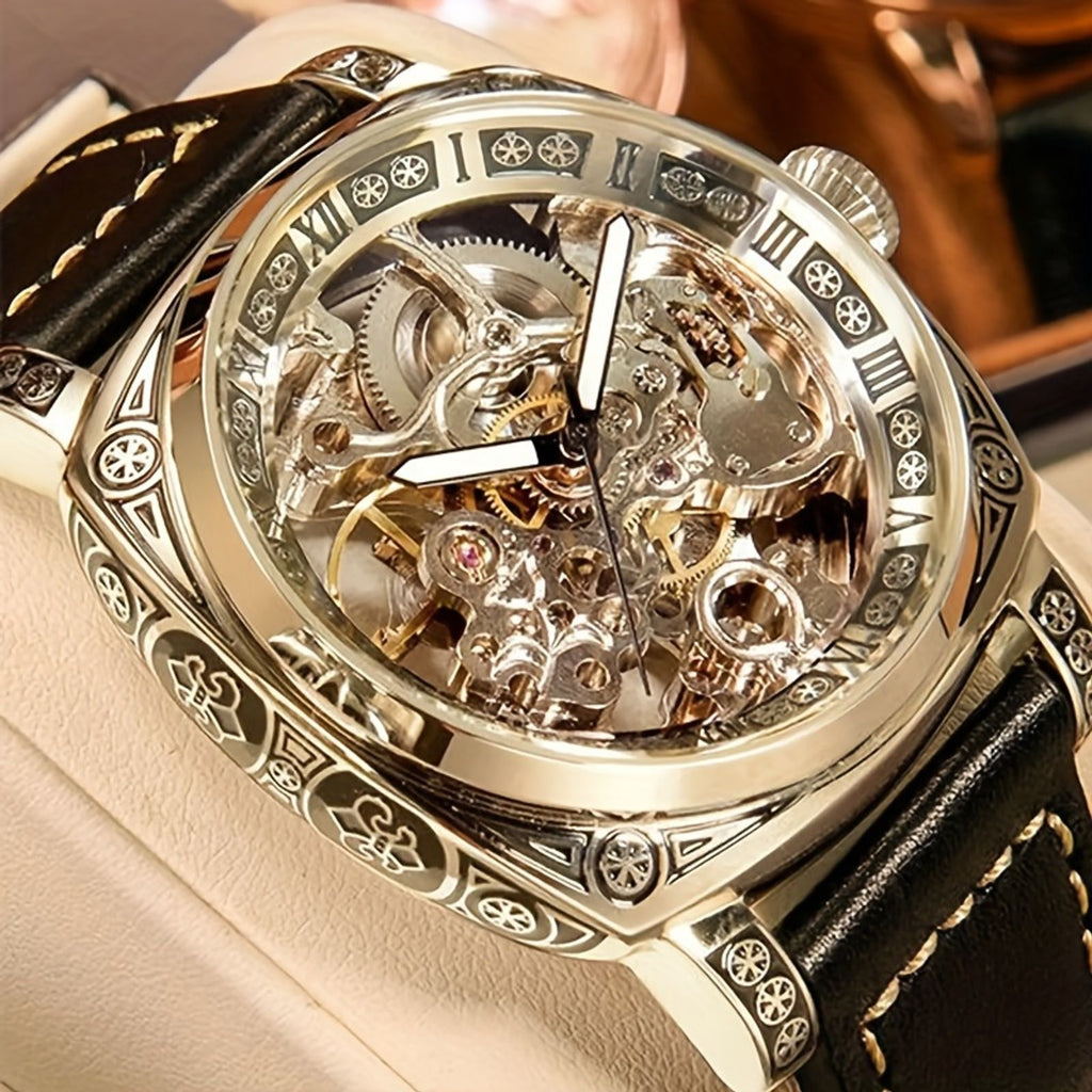 a mens fashionable trendy carved hollow carved image 5