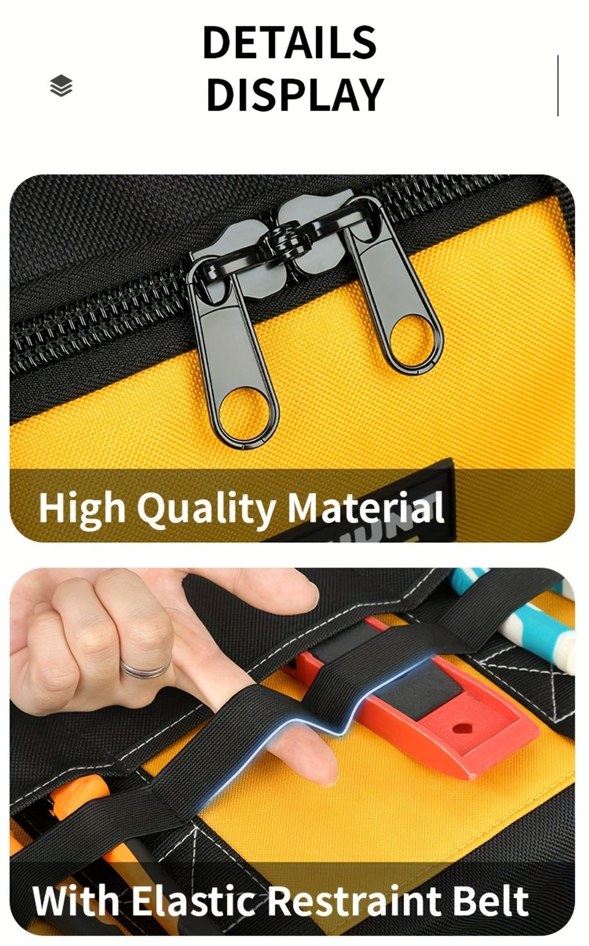 重型工具包，16个口袋便携式空工具箱组织器存储，工具箱组织，软把手携带工具袋，父亲节爸爸男士机械师生日礼 image 8