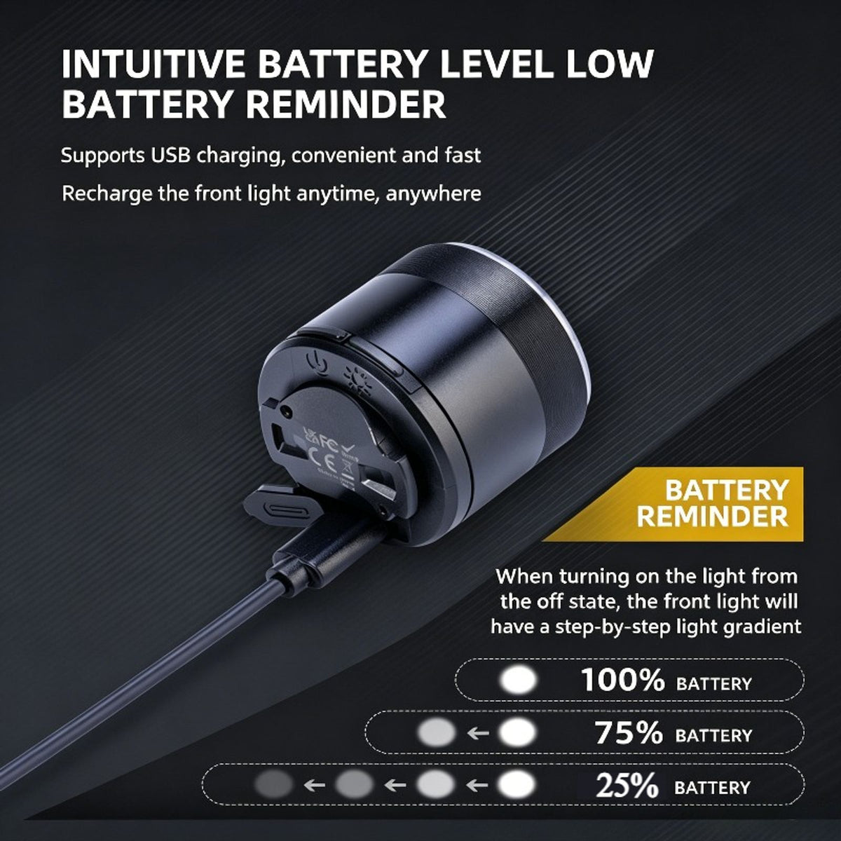 aluminum alloy bike front light rechargeable strong image 6