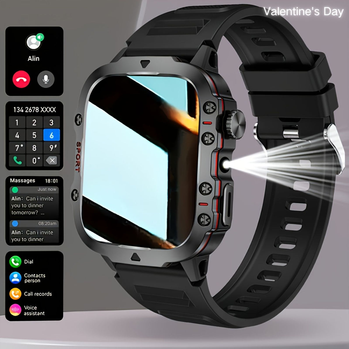 new smartwatch men women valentines day gift wireless image 3