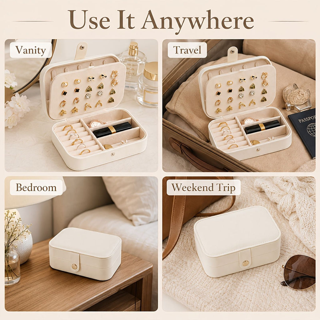 1pc jewelry storage box large capacity 2 layer jewelry box image 7