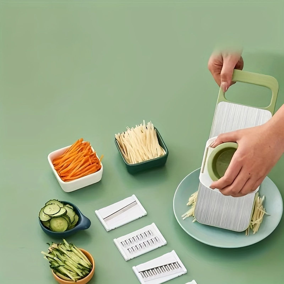 7pcs stainless steel multifunctional vegetable slicer grater image 6