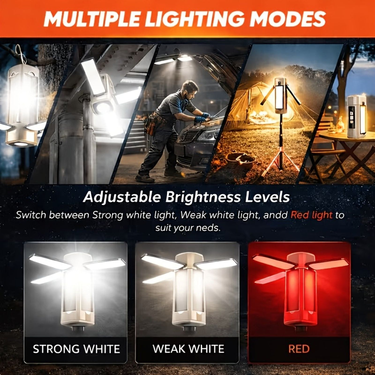 extendable magnetic work light rechargeable led inspection image 5