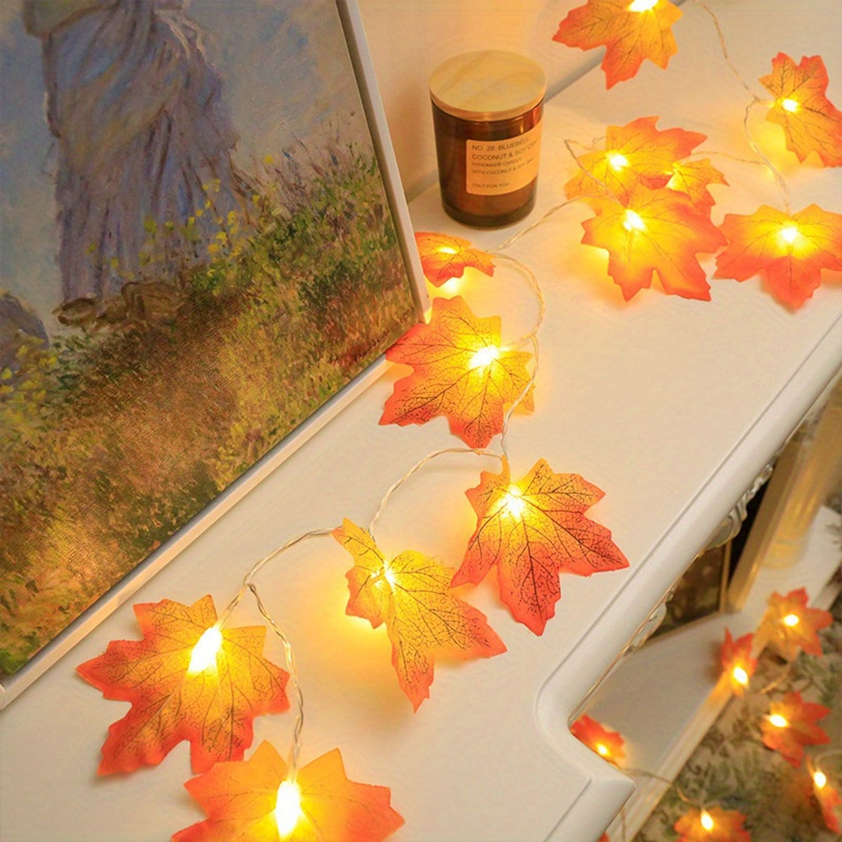 1pc maple leaf styling led fairy lights thanksgiving
