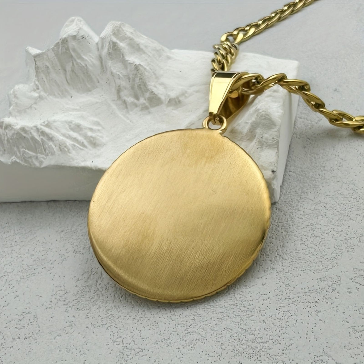 1pc 316l stainless steel prayer hand pendant golden image 3