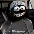 2pcs car headrest cover cartoonish funny smiling