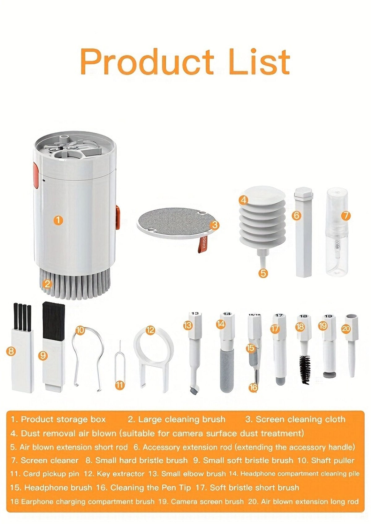 20in 1 multi function cleaning brush kit camera smart phone image 15