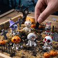 6pcs halloween spooky skeleton figurines mini resin