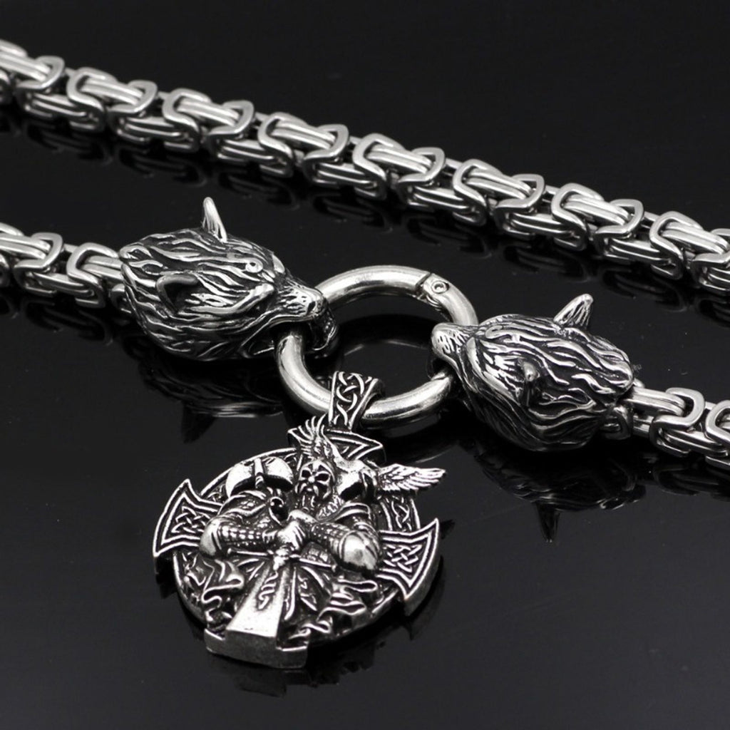 1pc mens retro stainless chain viking image 3