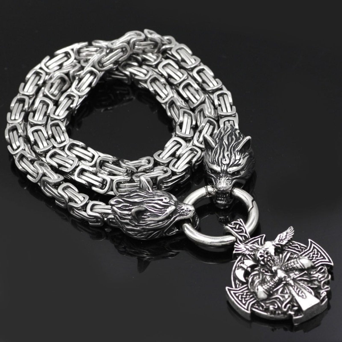 1pc mens retro stainless chain viking image 7