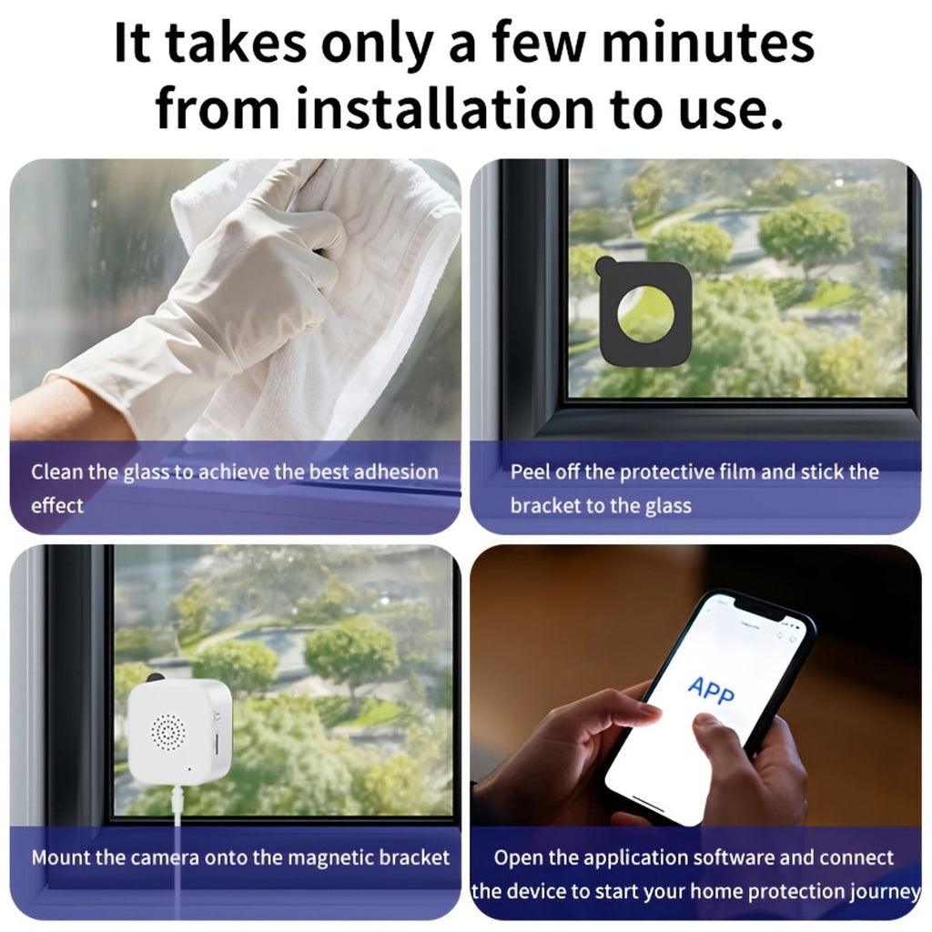 1pc/2pcs High-Definition 6MP Window Security Camera, Smart Indoor Wifi Camera, Supports 2.4Ghz/5Ghz Networks, Equipped with AI Full-Color Night Vision, Motion And Human Detection, And Supports 911 Emergency Alerts. Quick And Easy Installation image 12