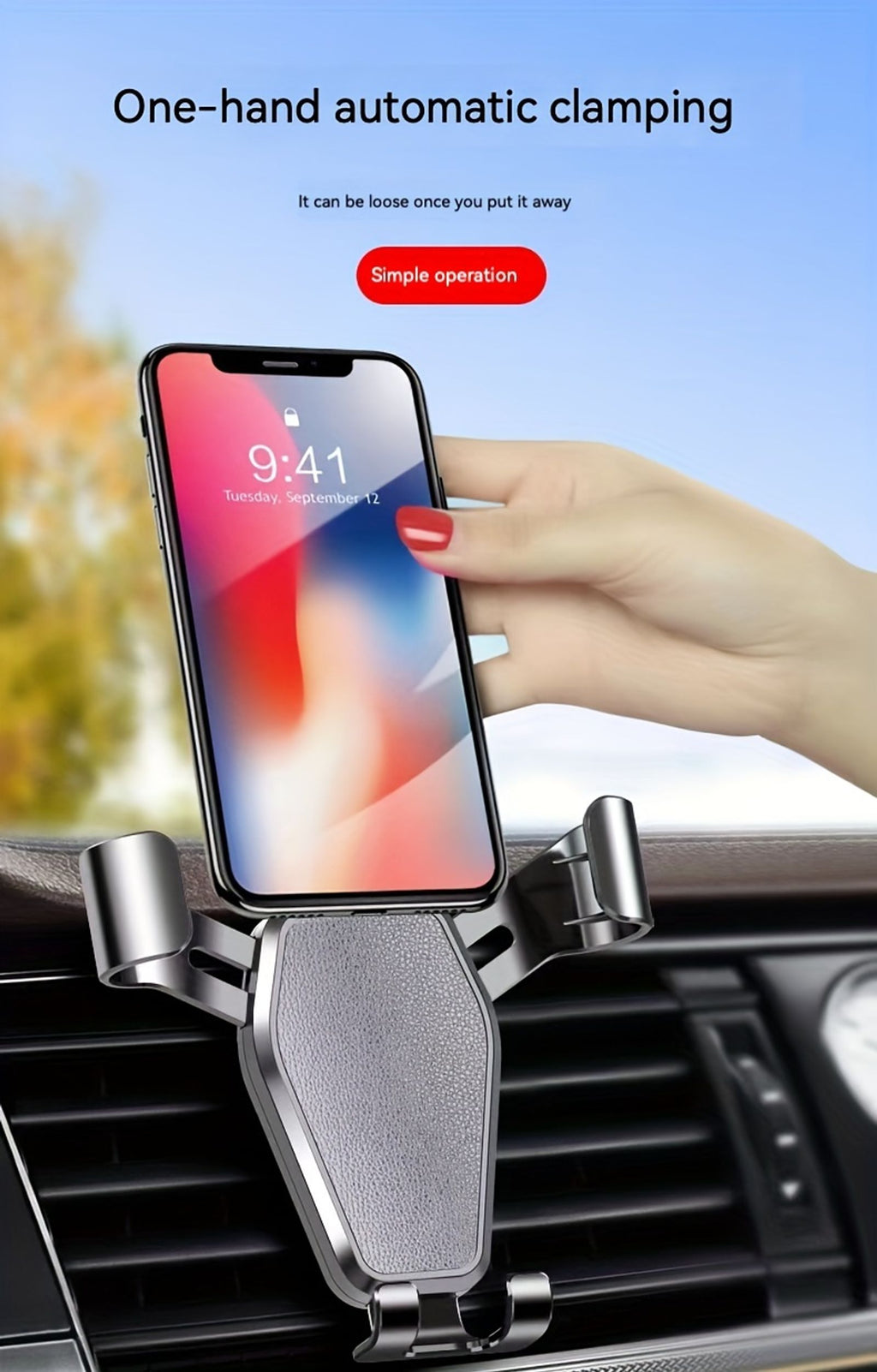 car navigation mobile phone holder car air outlet anti shake image 2
