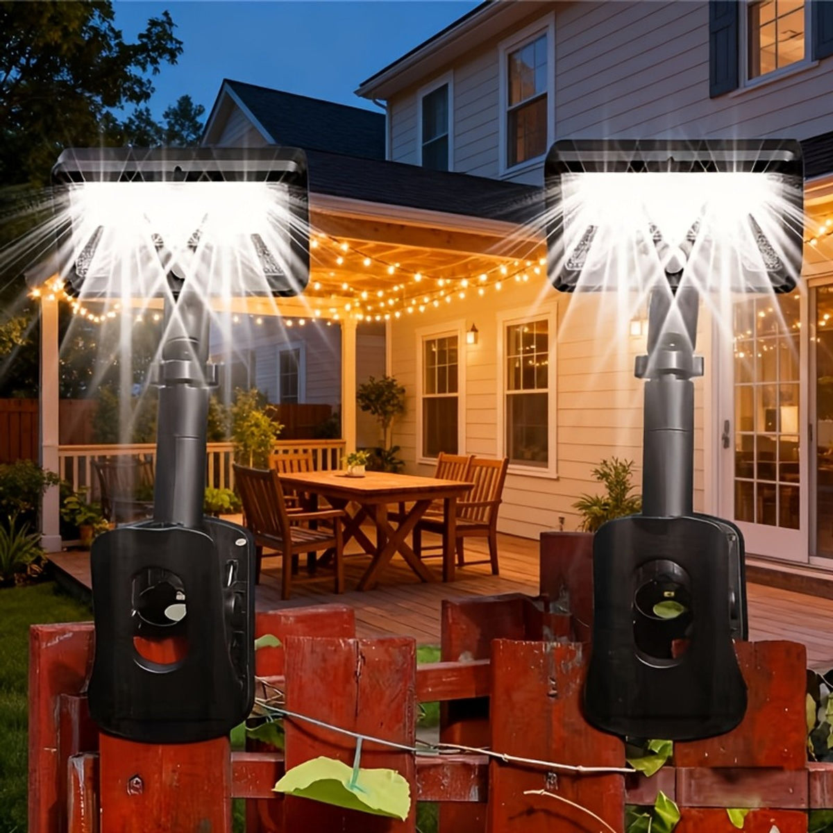 [Ultra-bright] Solar Clip-On Wall Sconce, 1pc Or 2pcs Available, 98LED, IP65, 1600LM Outdoor Solar Light, Easy Clip-On Installation, 3 Modes, Solar Lights for Chain Link Fence, Yard, Garage, Fence And Patio image 8
