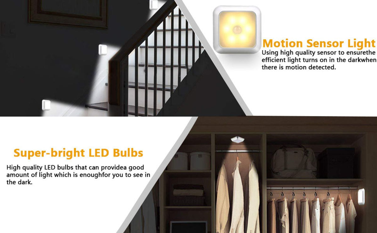 motion sensor night light auto battery powered closet stair image 4