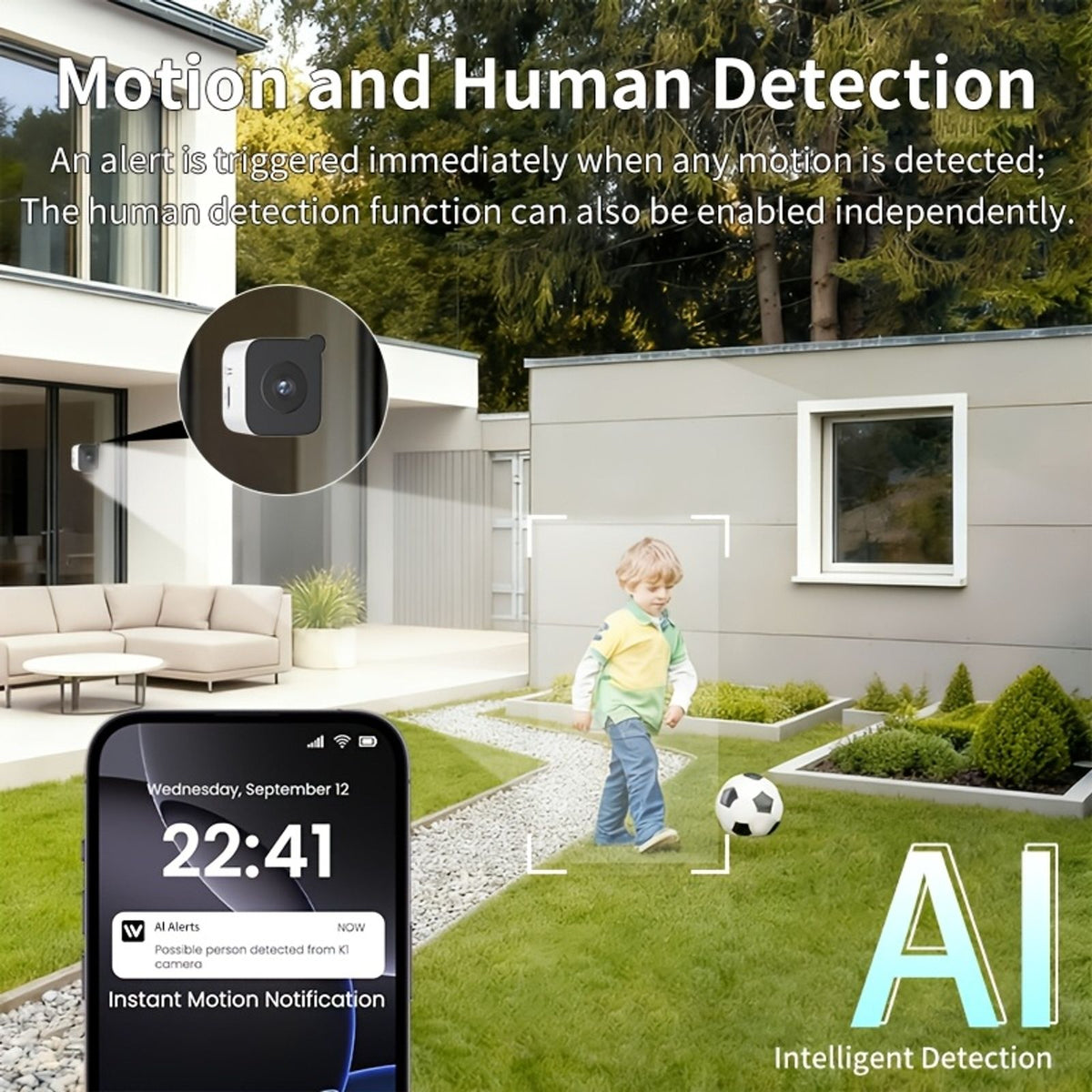 1pc/2pcs High-Definition 6MP Window Security Camera, Smart Indoor Wifi Camera, Supports 2.4Ghz/5Ghz Networks, Equipped with AI Full-Color Night Vision, Motion And Human Detection, And Supports 911 Emergency Alerts. Quick And Easy Installation image 14