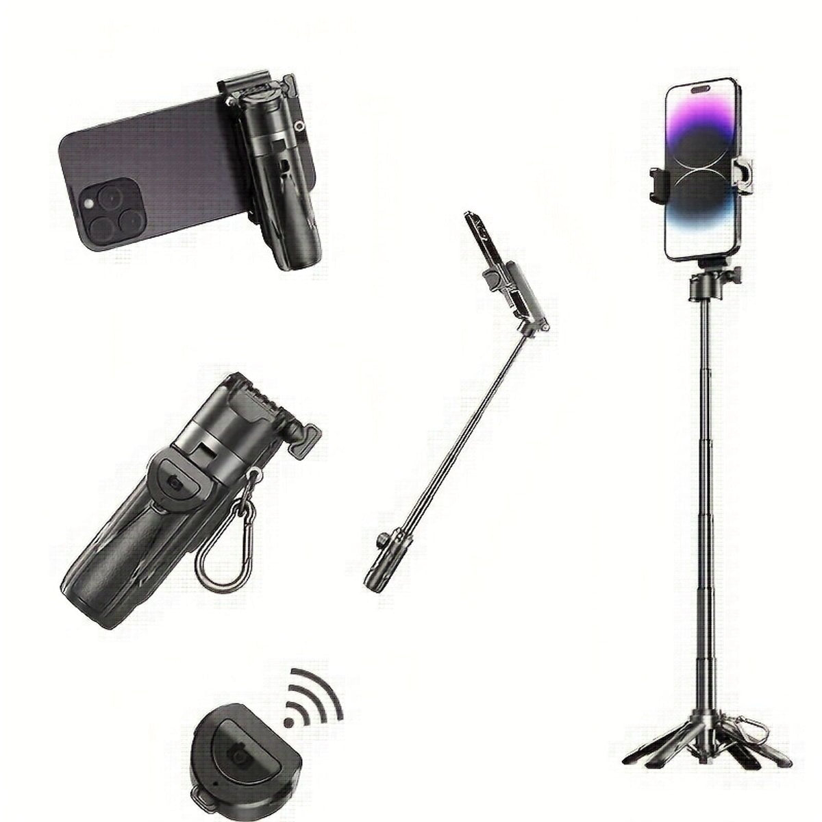 16-Inch Extendable Selfie Stick Tripod, Equipped with Wireless Remote Control, 360° Rotating Bracket, One-Click Release Lightweight ABS Design, Suitable for Various Smartphones, Perfect for Concerts, Travel, And Live Streaming, Mobile Selfie Stick image 12